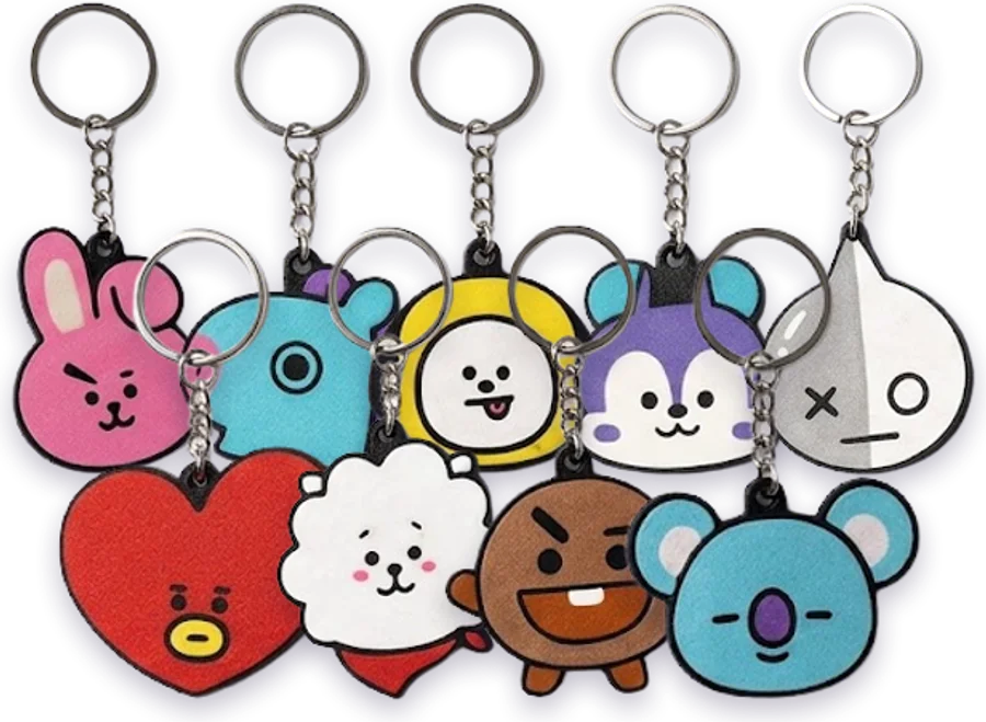 Llaveritos BT21, impresas en 3D